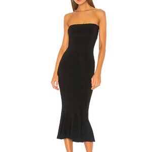 NWT, Norma Kamali Strapless Fishtail Dress, S, Black
